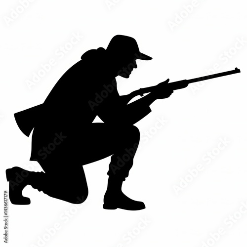 Crouching Hunter Silhouette