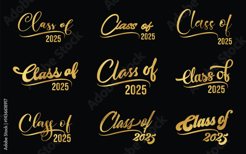 Class of 2025 vector, Graduation T-Shirt Design, Class of 2025 vector illustration, vector black silhouette graphic
