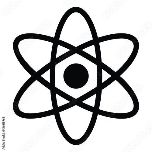 Stylized representation of an atom with electrons in orbital paths