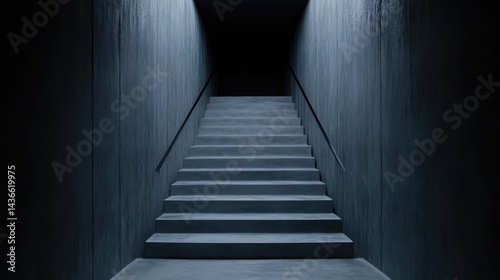Concrete Stairwell Leading to Darkness