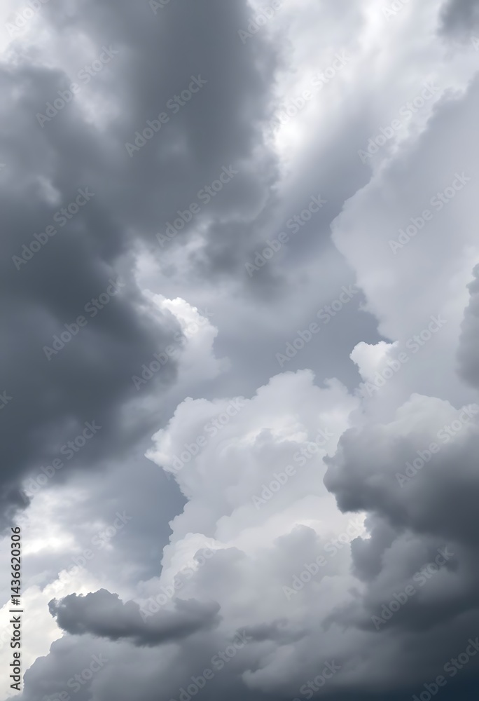 Obraz premium plane flying through a cloudy sky on a cloudy day