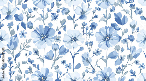 Seamless Watercolor Flower Background Pattern