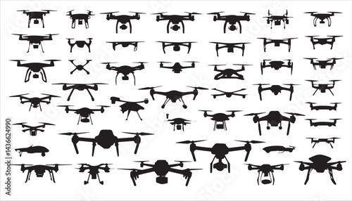A group of black drones