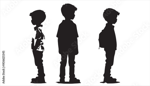 A group of children standing in different poses