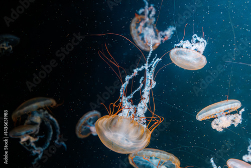 underwater photography jellyfish Chrysaora fuscescens, Pacific sea nettle, West Coast sea nettle