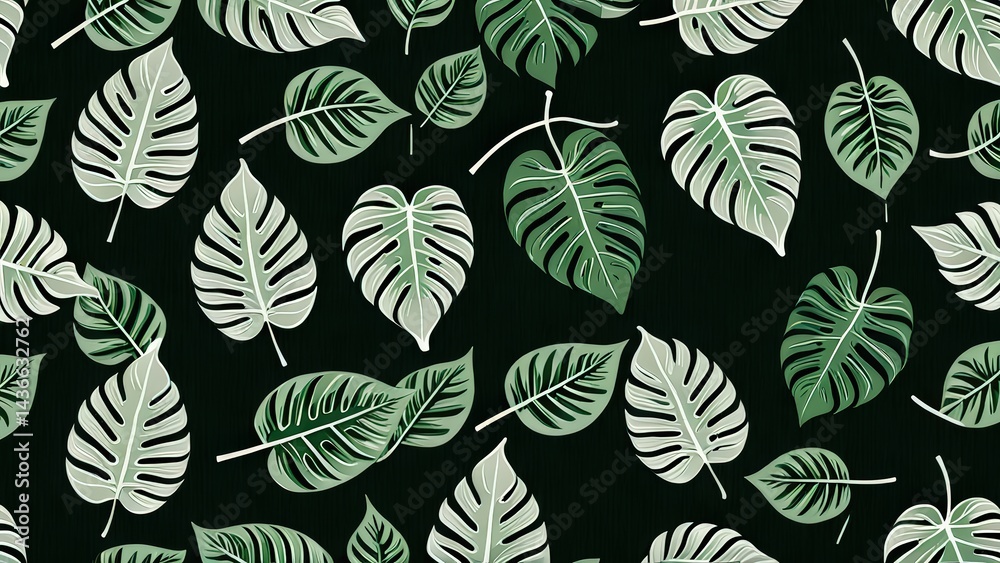 Fototapeta premium Tropical Leaves Pattern