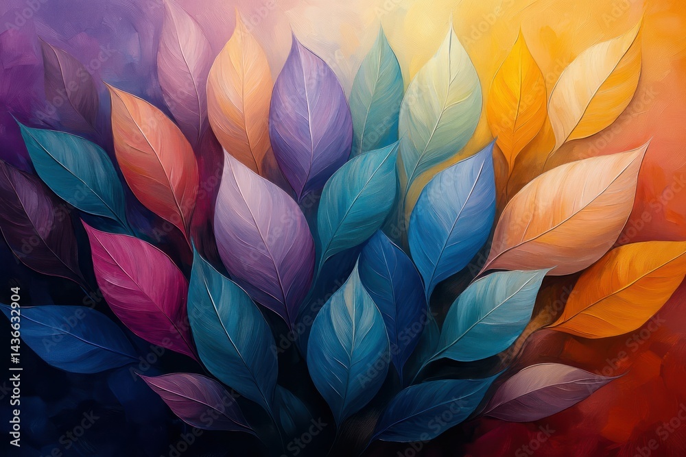 Colorful Autumn Leaves Abstract Art. Colorful Autumn Leaves Abstract Art.
