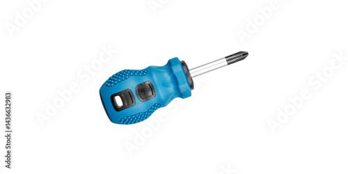 Philips screwdrivers blue color on isolated white background close-up