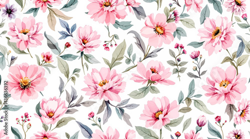 A floral print with a variety of colors and shapes. Flower pattern Background