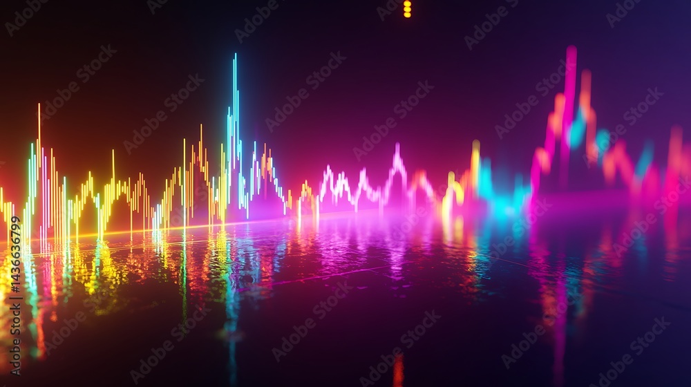 Futuristic financial trend line with candlestick pattern glowing on digital investment screen image Futuristic financial trend line with candlestick pattern glowing on digital investment screen image