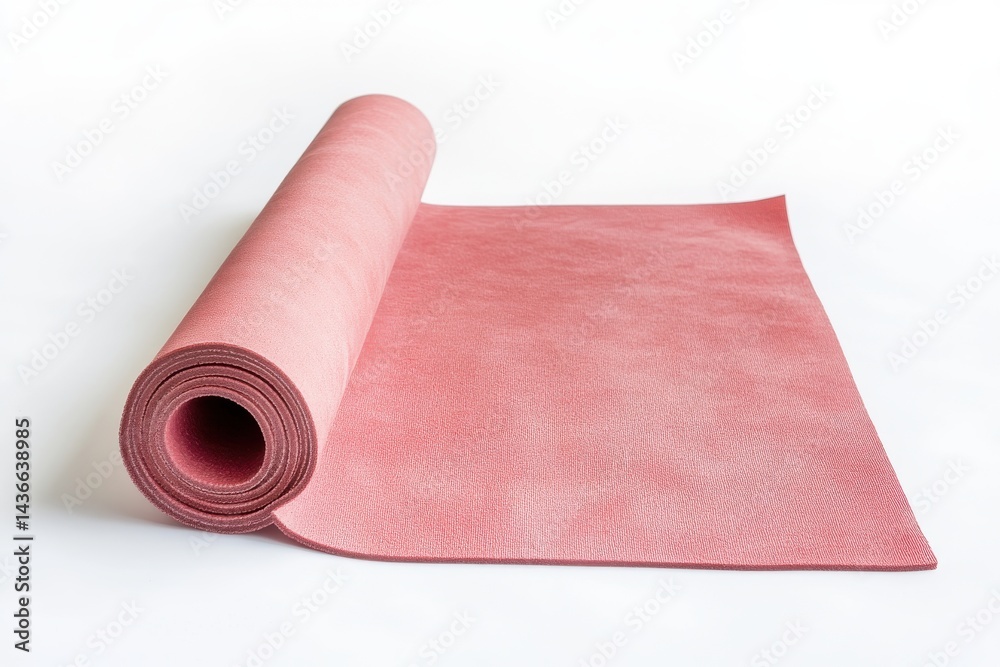 Obraz premium Rolled tan material isolated on white background