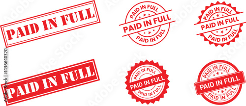 paid in full rubber stamps .stamp frame set square, circle, rectangle