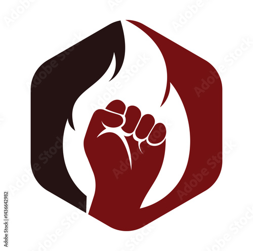 Fire Fist Logo Vector.