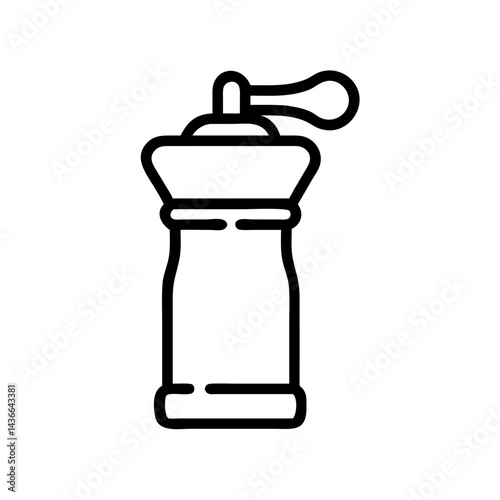 Outline graphic showing a manual spray bottle, simple and minimalist style, black and white