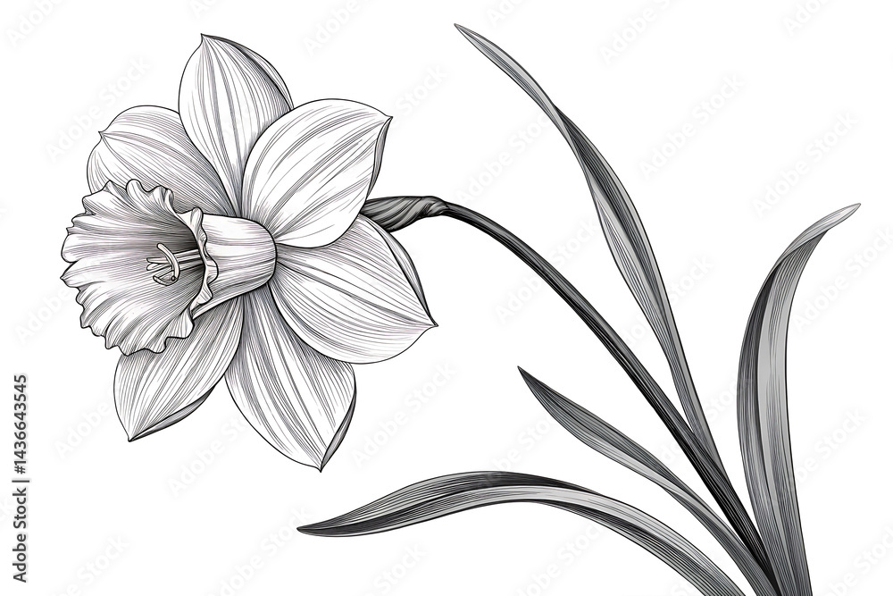 custom made wallpaper toronto digitalSingle Daffodil in Full Bloom