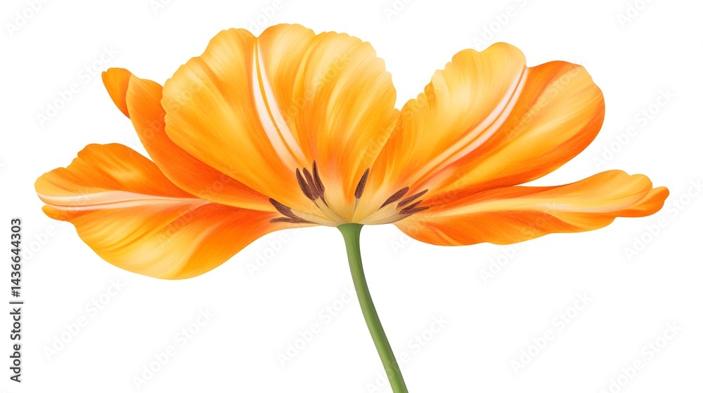 Obraz premium Delicate Orange Tulip Blossom in Soft Focus Style Photography