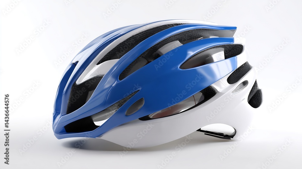 Sleek Bicycle Helmet with Blue and White Design for Safety and Style