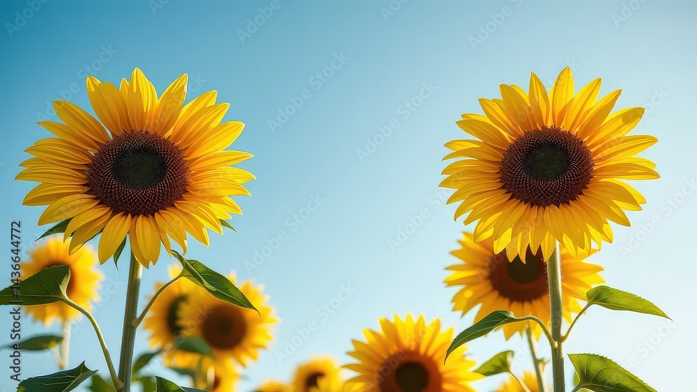 Obraz premium sunflowers on blue sky background