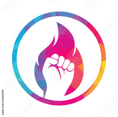Fire Fist Logo Vector.