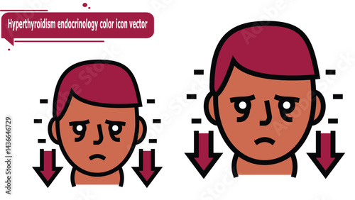 Hyperthyroidism endocrinology color icon vector