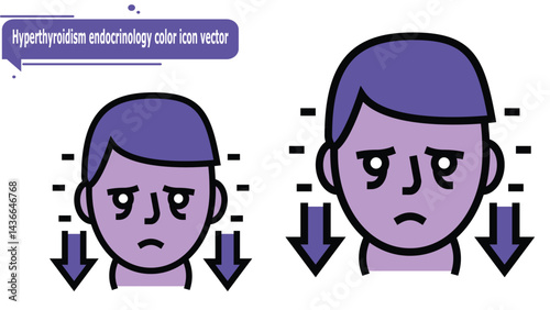 Hyperthyroidism endocrinology color icon vector