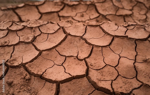 A view of a dry and cracked soil