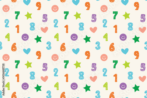 seamless pattern with numbers. vector illustration