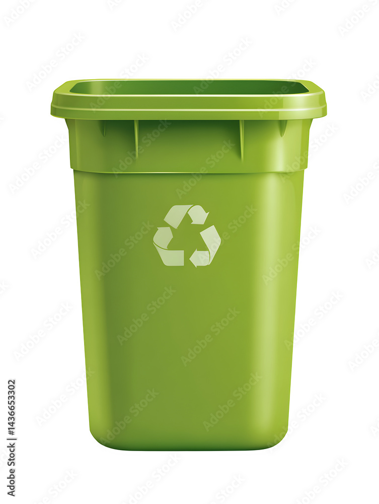 Green recycle container on transparent background Green recycle container on transparent background