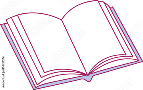 Colored open book simple graphic design vector illustration with minimalist iconic imagery photo