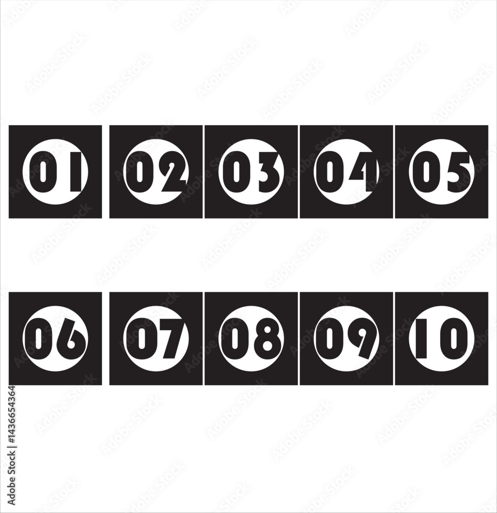 set of 1 to 10 counting  icon vector  illustration 