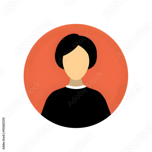Avatar profile woman on transparent background