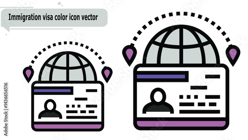 Immigration visa color icon vector
