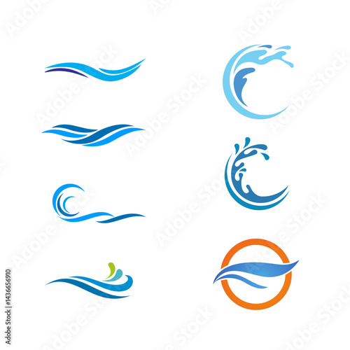 Water Wave Icon – Ocean Wave Symbol, Sea Flow Vector, Fluid Motion Illustration