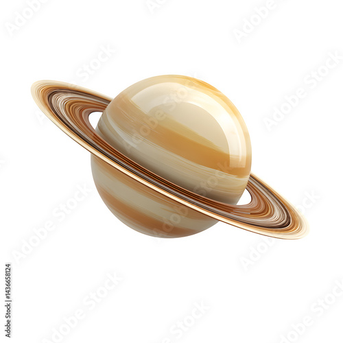 Saturn planet rings on transparent background