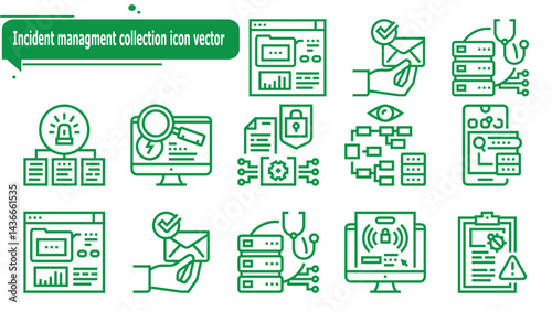 Incident managment collection icon vector