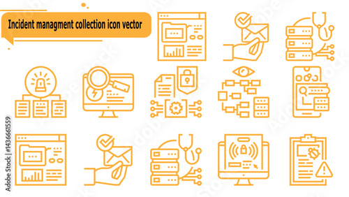 Incident managment collection icon vector