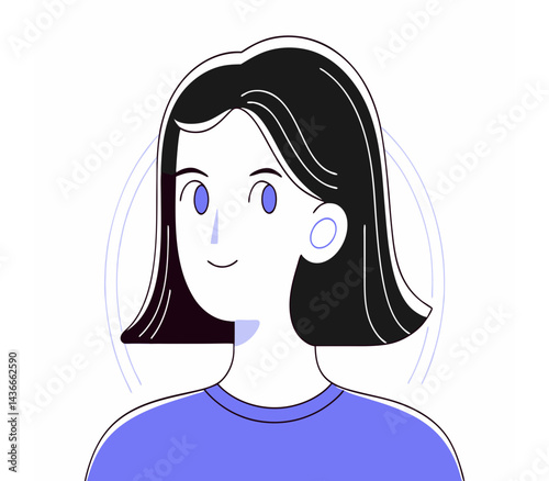 Girl with long hair Vector SVG Illustration