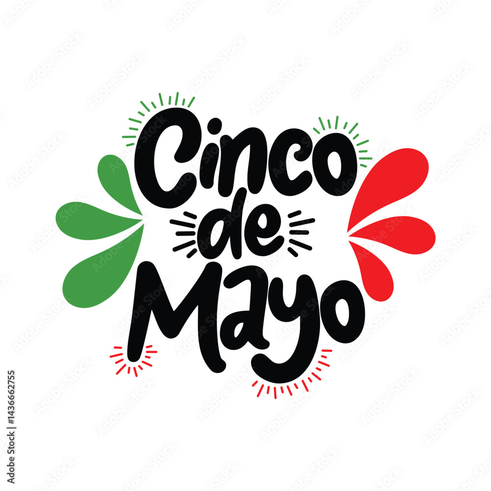 Fototapeta premium Cinco de Mayo Lettering Vector Design.