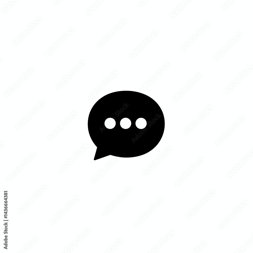 Fototapeta premium Speech bubble icon with ellipsis on white background 