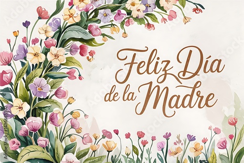 Floral arrangement with Feliz Dia de la Madre greeting for Mother's Day