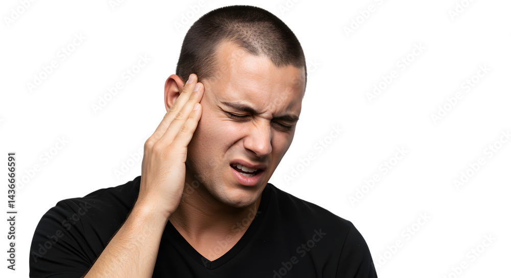 young man with headache young man with headache