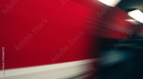 A dynamic, fast-moving scene with a blurred red background, capturing the essence of speed and motion.