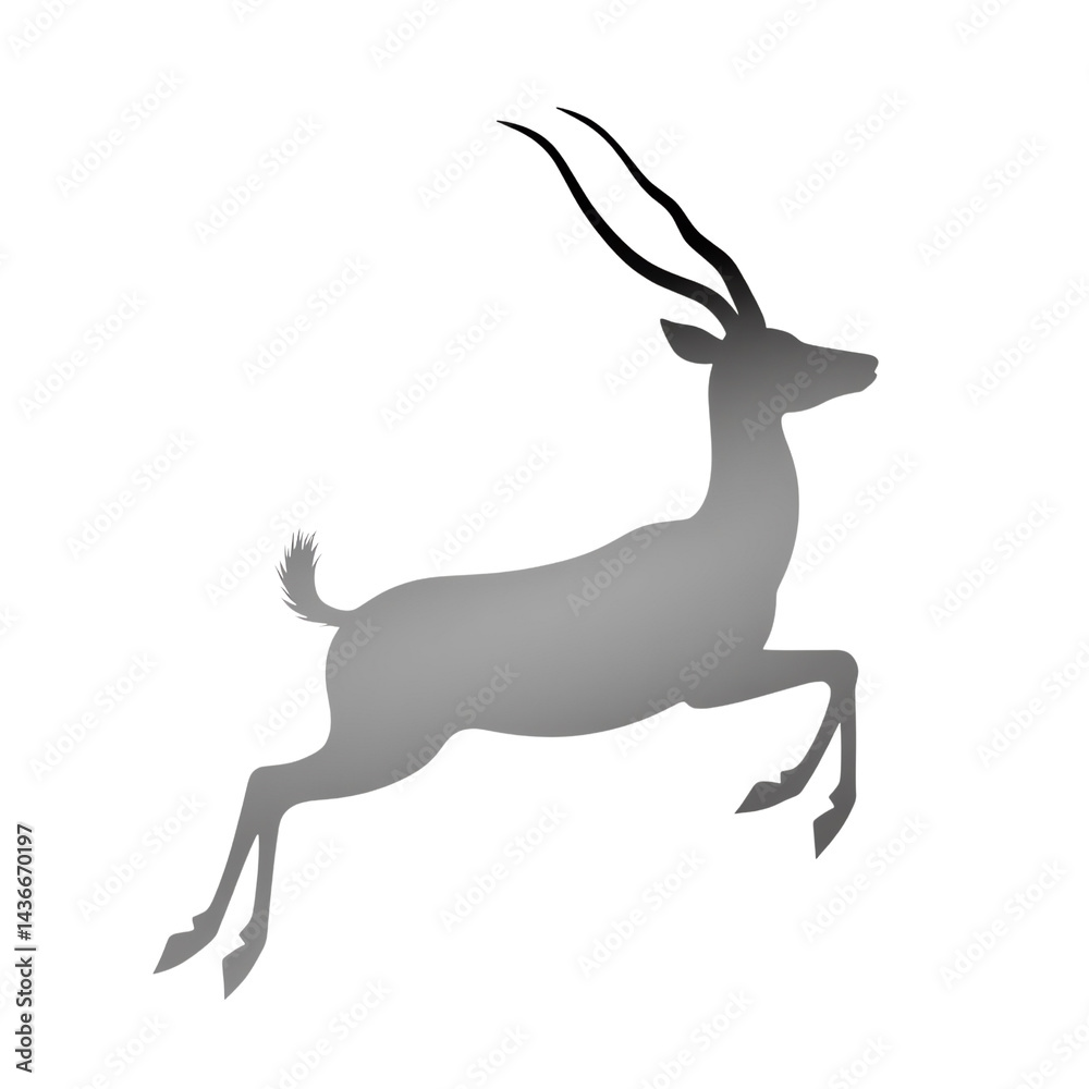 Fototapeta premium Graceful deer leaps across the open field.