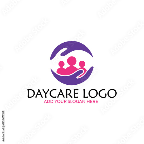 daycare healthcare charity logo design vector