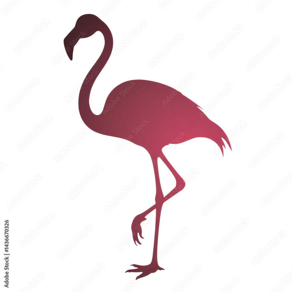Fototapeta premium Stylized flamingo silhouette in gradient colors.