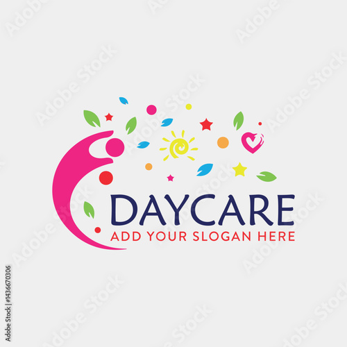 daycare healthcare charity logo design vector