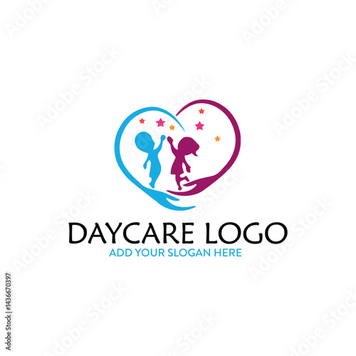 daycare healthcare charity logo design vector