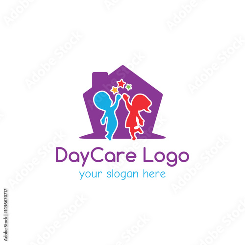 daycare healthcare charity logo design vector