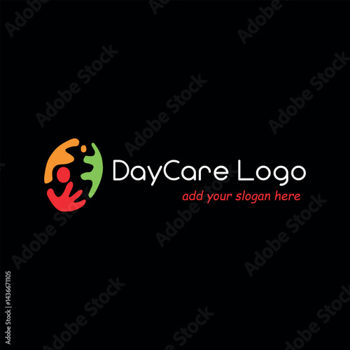 daycare healthcare charity logo design vector