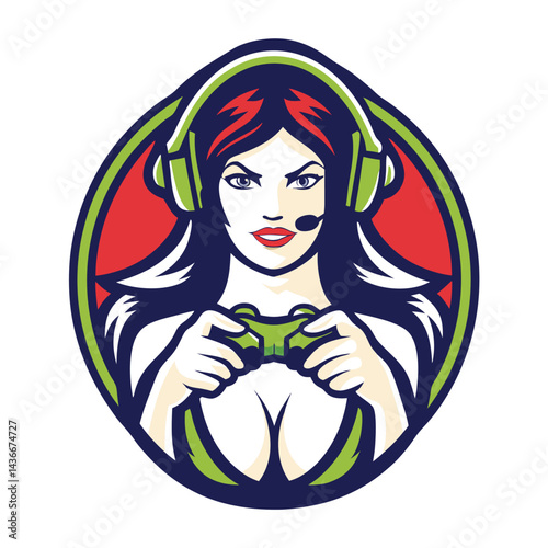 Female gamer holding a controller